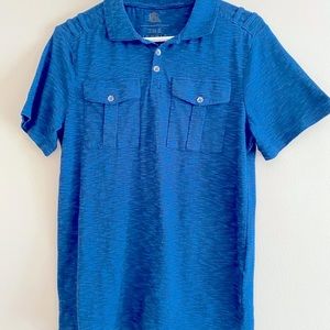 Rock & Republic Men’s Shirt with lapels at shoulders in Navy Blue sz Small, EUC